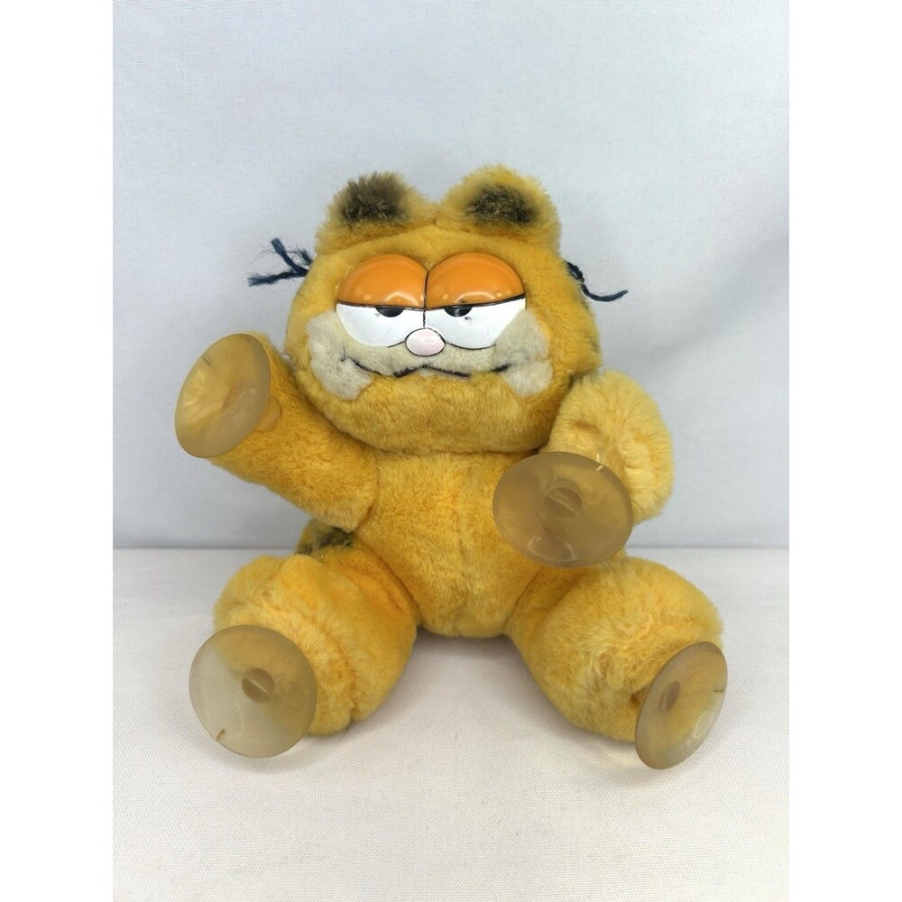 Vintage 1981 Dakin Garfield Plush Suction Cup Window Cling Climbing Walls 7”